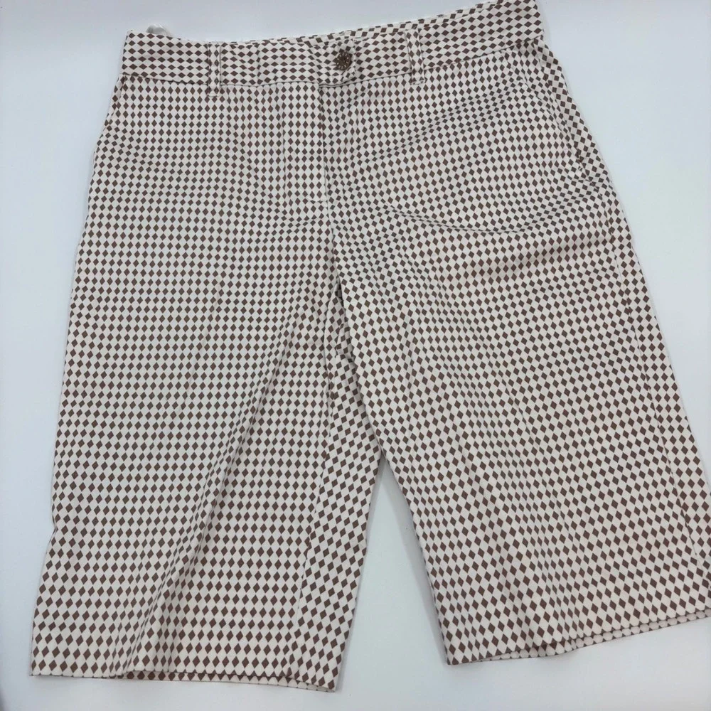 IZOD XFG Shorts / Skorts Women 12 Brown Diamond Geometric Bermuda Stretch Golf 2